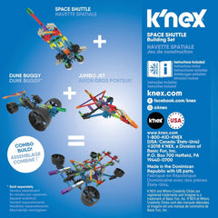 K'Nex Phantasie-Space Shuttle Spielzeug-Baukasten, Basic Fun, 17021, 60 Teile, pädagogisches Weltraum-Spielzeug für Kinder, geeignet für Jungen und Mädchen im Age von 5-10 Jahren