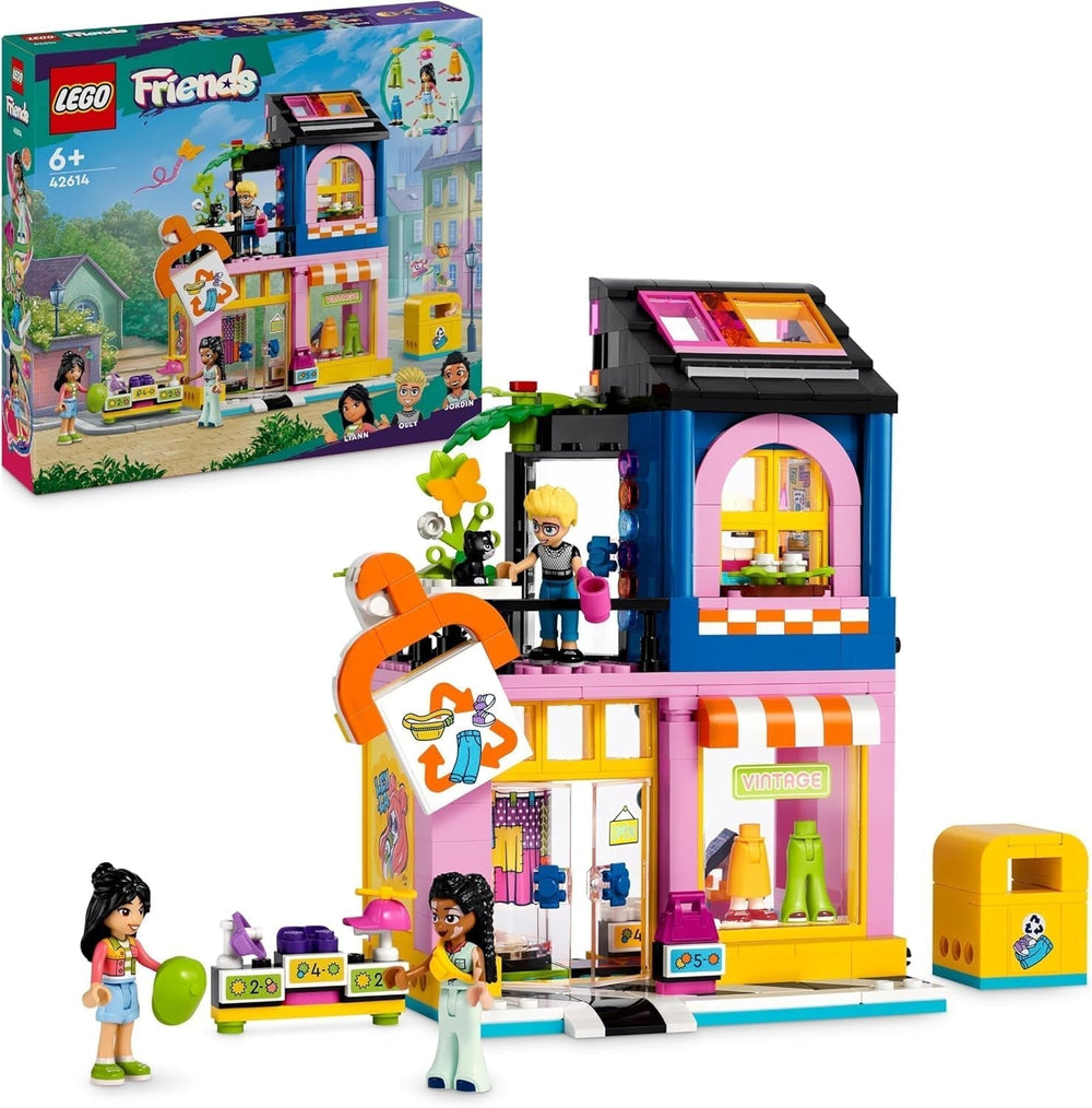 LEGO Friends Vintage divatbolt építőkészlet gyerekeknek játékbolti figurákkal és macskamodellel a társadalmi-érzelmi fejlődéshez Szerepjáték Ajándék 6 éves lányoknak és fiúknak 42614 Építőkészlet Besuche den LEGO-Store Single