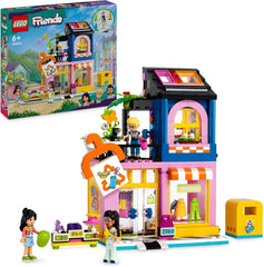 LEGO Friends Vintage divatbolt építőkészlet gyerekeknek játékbolti figurákkal és macskamodellel a társadalmi-érzelmi fejlődéshez Szerepjáték Ajándék 6 éves lányoknak és fiúknak 42614 Építőkészlet Besuche den LEGO-Store Single
