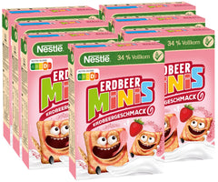 Nestlé Strawberry Minis, eper ízű teljes kiőrlésű gabona, 7 db (7x375g) csomag