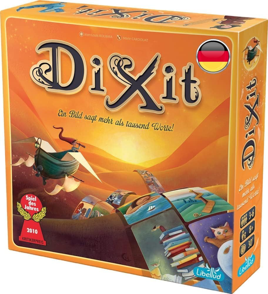 Asmodee, Dixit, német verzió, alapjáték, egy kép ezer szót ér, kreatív családi játék 3-8 játékos számára 8 év felett, Az év játéka 2010 30 perces játékidővel