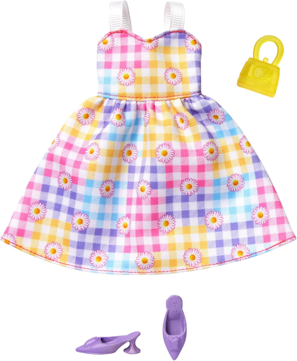 Barbie Fashions And Accessories - Set de modă colorat cu peste 65 de ținute unice, 13 articole de îmbrăcăminte, 8 accesorii și 8 perechi de pantofi, pentru ore întregi de distracție în styling, universal, HRG56 Papusi Naty Shop