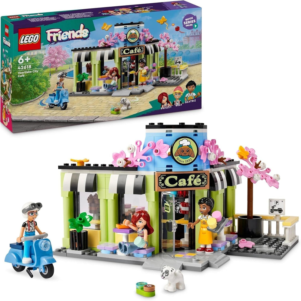 LEGO Friends Heartlake City Café, Gyerekjáték, Játék pékség, Ajándékötlet 6 év feletti lányoknak és fiúknak, 3 db-os játszófigura és kutyafigura készlet 42618 Építőkészletek Besuche den LEGO-Store alapértelmezett cím