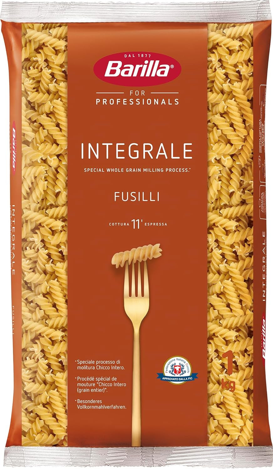Teljes kiőrlésű Barilla Fusilli Teljes kiőrlésű tészta – 1 kg