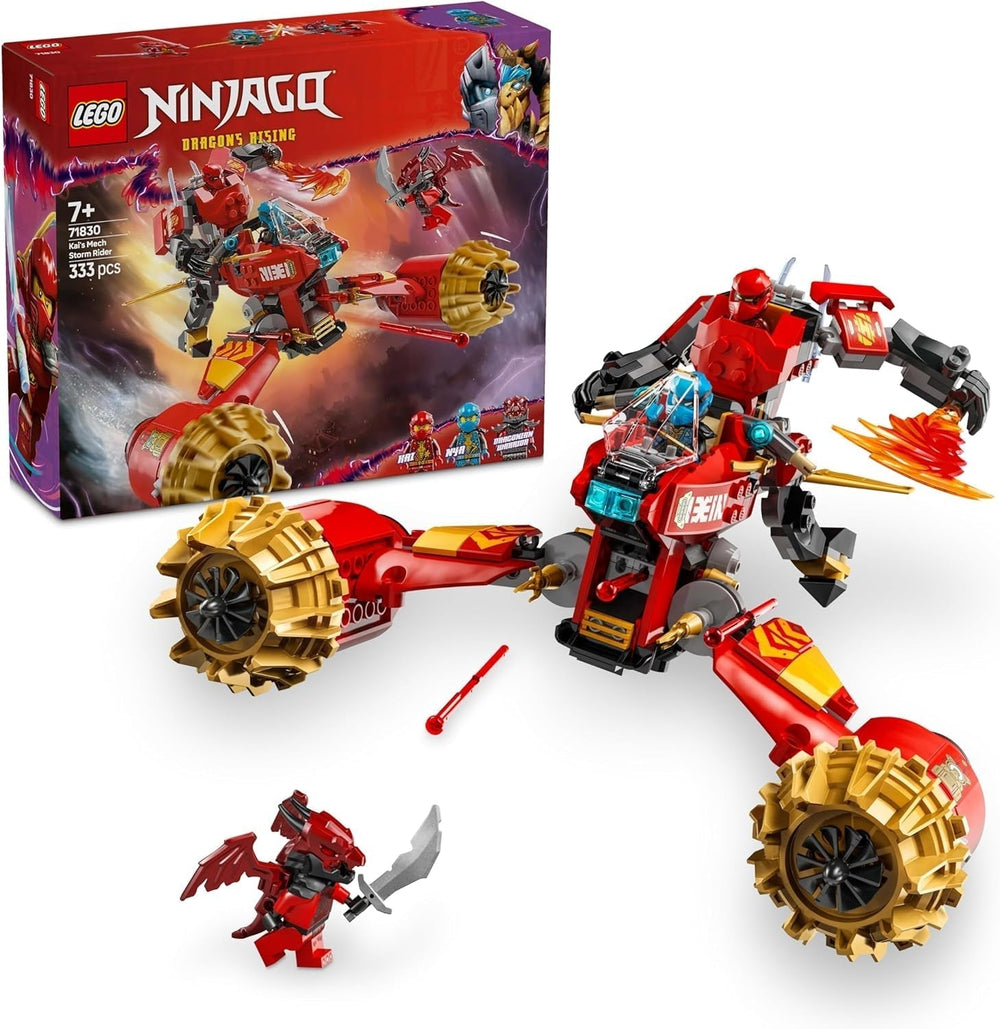 LEGO NINJAGO Kai viharlovas gépe - Repülő motoros játék 3 minifigurával - Mech mozgatható fejjel, karokkal és lábakkal - Építőjáték - Ajándék 7 év feletti fiúknak és lányoknak 71830 Építőkészletek Besuche den LEGO-Store alapértelmezett cím