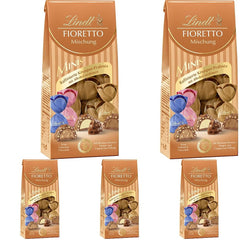 Csokoládé - választék FIORETTO Minis | 115 g | kb. 10 db tejcsokoládé praliné marcipán, cappuccino és nugát ízben, alkoholt tartalmaz | Csokoládé ajándékkészlet | Csokoládé ajándékkészlet (5 db-os csomag)