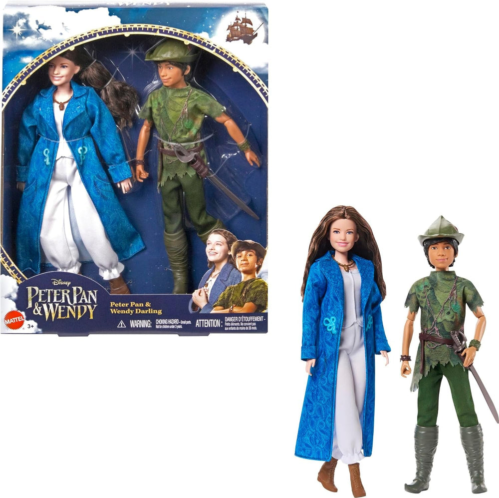 DISNEY Peter Pan & Wendy - Mobil tipikus ruhákkal és levehető kiegészítőkkel, puha szövetnadrággal, kedvenc jelenetek vagy kreatív játék újrajátszásához, 3 éves és annál idősebb gyermekek számára, HNY36 Naty Shop Dolls Default Title