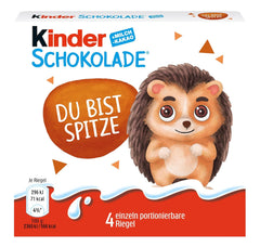 Kinder csokoládé (20 x 50 g) - Valentin-napi ajándék neki és neki, farsangi és mardi gras édességek - töltött tejcsokoládé - 20 csomag, 4 db külön szelet