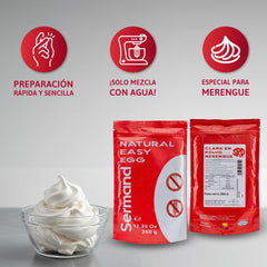 Eiweißpulver für Baiser (350 g) | Pasteurisiertes Eiklar | Getrocknetes Eiweiß | Laktózmentes Gluténmentes | In wiederverschließbarem Zip-Beutel