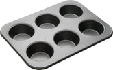 Masterclass Tiefes Muffinblech/Yorkshire Puddingform, 6-Loch-Form Mit PTFE-, PFOA- Und Bpa-Freier Antihaftbeschichtung, Robuster 1 mm Kohlenstoffstahl, Grau, 35 X 26 cm Formák és tálcák sütéshez Naty Shop