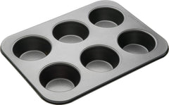 Masterclass Tiefes Muffinblech/Yorkshire Puddingform, 6-Loch-Form Mit PTFE-, PFOA- Und Bpa-Freier Antihaftbeschichtung, Robuster 1 mm Kohlenstoffstahl, Grau, 35 X 26 cm Formák és tálcák sütéshez Naty Shop