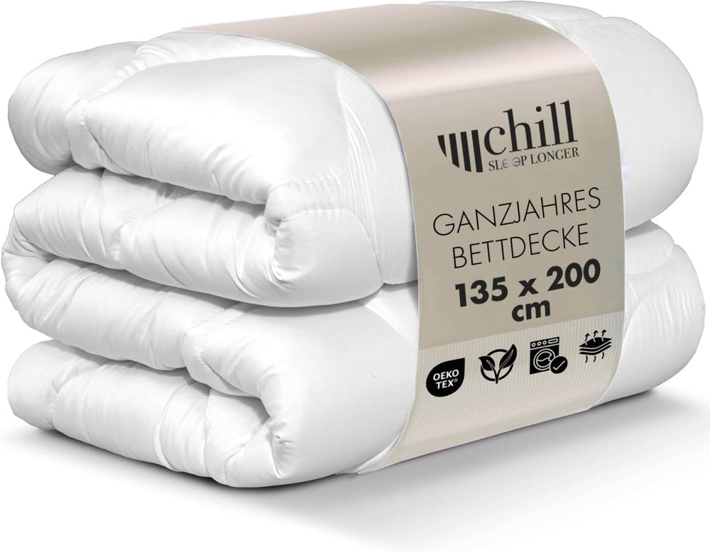 All Seasons paplan 135x200 - Könnyű 135x200 paplan - Légáteresztő és mosható és 100%-ban vegán - Klímahálós paplan és kényelmes pánt alváshoz - 800G töltő Naty Shop paplanok és paplanok 135 X 200