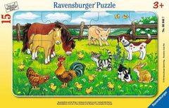 Ravensburger puzzle gyerekeknek - 06046 Farm Animals in the Meadow - 15 részes, keretes puzzle 3 éven felülieknek Puzzle Naty Shop alapértelmezett cím