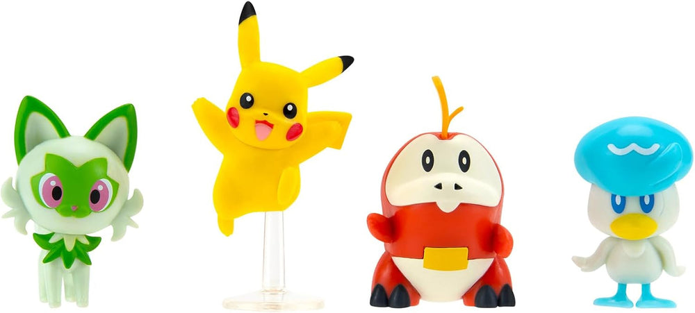 Pokémon PKW3402 - Csatafigura Multipack - 4 darabos készlet Pikachuval, Crockkal, Kwaksszal, Felorival, hivatalos részletes figurákkal, mindegyik 5 cm-es akciófigurákkal Naty Shop Alapértelmezett cím