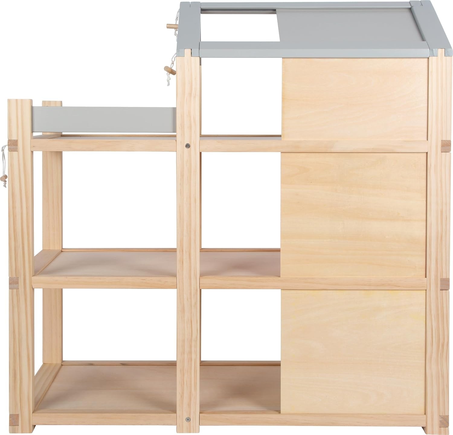 Casă de păpuși din lemn Small Foot, culori naturale - 3 etaje cu terasă pe acoperiș și set de mobilier din 51 de piese, încurajează jocul creativ, potrivită de la 3 ani, 12541 Casute de papusi Naty Shop