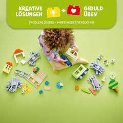 LEGO DUPLO Town interaktív kalandvonat, játékkészlet fényekkel és hangokkal a szerepjátékhoz, 2 évesek számára lehetővé teszi a pályák építését, 10427 óvodai oktatójáték építőkészletek Besuche den LEGO-Store