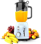 Cecotec Standmixer Retro Power Black Titanium Retroblue, 1200 W Maximale Leistung, 1,5 L Glasbehälter, Einstellbare Geschwindigkeit, 4 Klingen Mit Schwarzem Titanbeschichtung, 100% Kupfermotor. Konyha Naty Shop