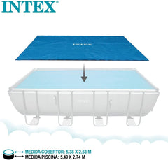 Intex Ultra Frame téglalap alakú matrachuzat 549 x 274 cm, 160 mikron vastagság, gyártási méretek: 538 x 253 cm, 28016, kék