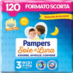 Pampers Sun and Moon Midi pelenka, 3-as méret (4-9 kg), 120 pelenka