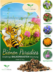 Magic of Nature Balcony Box Mix - 10g magok - Méhbarát növények - Könnyen használható - Méhek paradicsoma - 5 őshonos termesztett faj - Virágládákba és ültetőgépekbe is alkalmas
