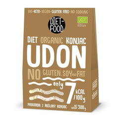 Udon Shirataki Konjac Noodles Bio 385g - Alacsony kalóriatartalmú, gluténmentes, vegán - konjac gyökérből készült, rostban gazdag DIÉTAÉTEL