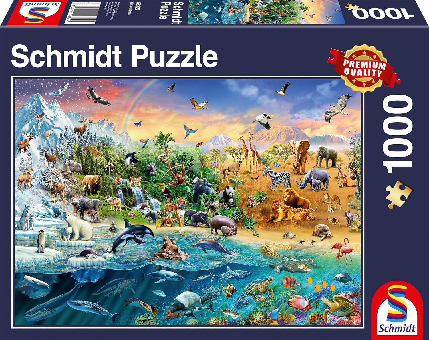 Schmidt Spiele 58324 Lumea animalelor, puzzle jigsaw 1000 piese Puzzle Naty Shop Titlu implicit