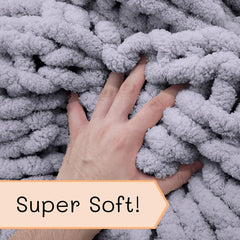 Vaskos kötött takaró, díszdoboz, 100% kézi kötött jumbo zsenília fonallal (127 X 152,4 cm, lila szürke) Ágyak és takarók Adyrescia