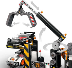 LEGO City roncstelep autókkal - játék roncspréssel és daruval, 2 játékautó, 4 működő minifigura és irodaház - születésnapi ajándékok fiúknak és lányoknak 8 éves kortól 60472 Besuche den LEGO-Store építőkészlet