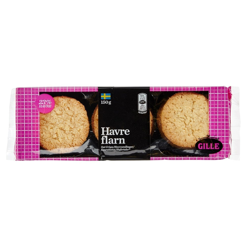 Biscuiți suedezi cu ovăz Gille, 150 g (1 pachet)