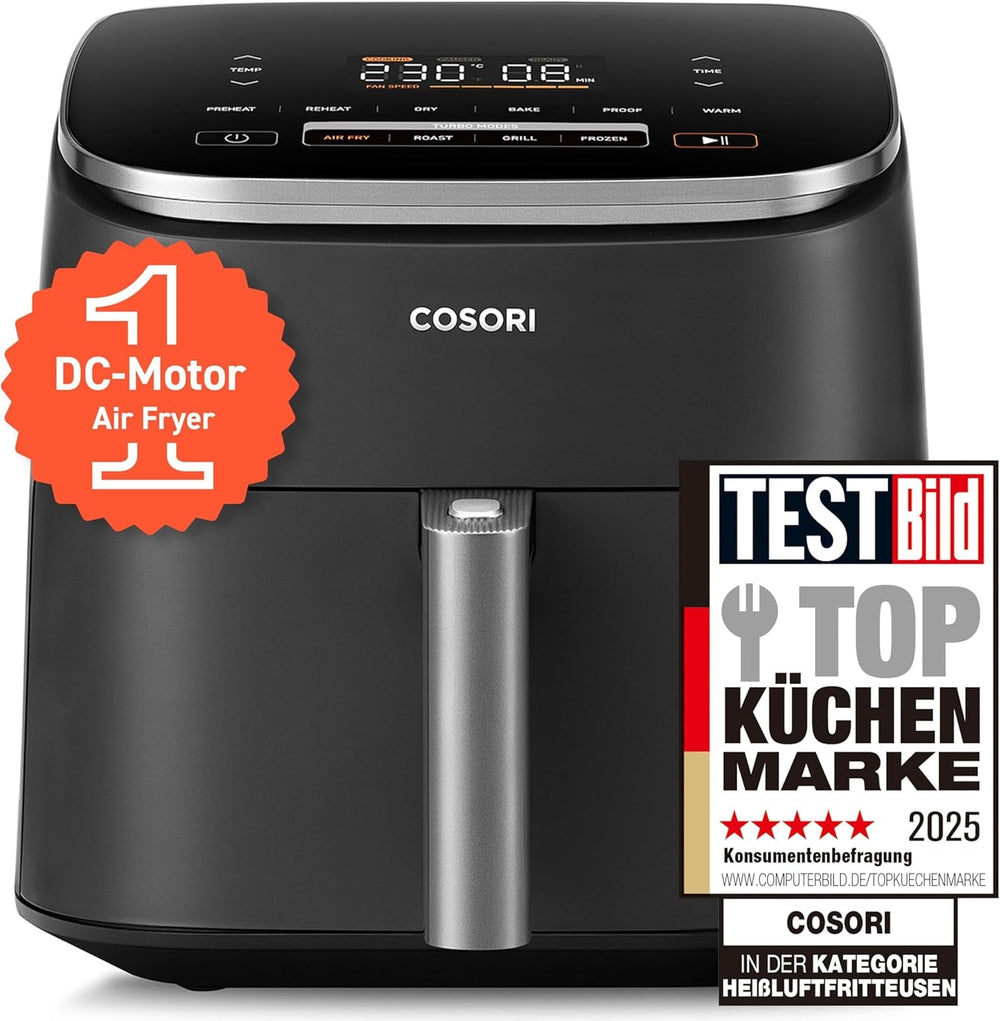 Kosori Turboblaze Hot Air Fryer Airfryer, 9 az 1-ben, 6 literes, csendes Naty Shop Appliances Sötétszürke Turboblaze