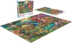 Buffalo Games - Aimee Stewart - Vidám gombás falusi piknik - 1000 darabos puzzle felnőtteknek, kihívást jelentő puzzle, tökéletes játék estékre - Kész méret 26,75 X 19,75 cm Puzzle Naty Shop