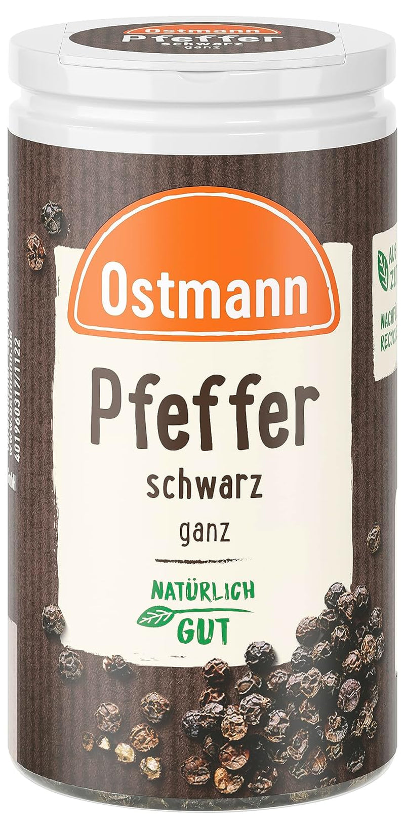 Ostmann Gewürze - Pfeffer schwarz ganz | 40 g Der Streudose-ban