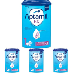Aptamil HA 1 – Anfangsmilch von Geburt an, Mit DHA, Nur Lactose, Ohne Palmöl, Babynahrung, Milchpulver, 1x800 g (Packung mit 4)