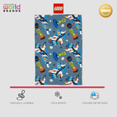 Character World Official Lego® City Fleece Blanket, Super Soft, Warm Blue Throw, Cityspace Design, Perfect pentru dormitoare, camping și dormit, 100 X 150 Cm Paturi si Cuverturi Besuche den Character World-Store