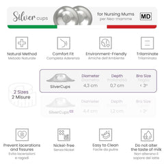 Silvercups Silberhütchen, Stillhütchen Aus Silber, Schützt Und Beruhigt Bei Wunden und Empfindlichen Brustwarzen, Nickelfrei (normál) Naty Shop