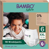 Bambo Nature babapelenka, 6-os méret (15+ kg) - Havi 90-es doboz | Csecsemőpelenkák továbbfejlesztett szivárgás elleni védelemmel | Maximális kényelem és szabadság az aktív gyermekek számára | Bőrgyógyászatilag tesztelt pelenkák