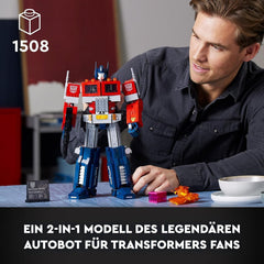 LEGO 10302 Icons Optimus Prime készlet, 2 az 1-ben robotfigura és modell teherautó, Transformers játék modellkészlet felnőtteknek, születésnapi vagy karácsonyi ajándék férfiaknak, nőknek, neki és neki építőkészletek Besuche den LEGO-Store