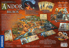 Kosmos 683122 Legends of Andor - Big Box, alapjáték (Kennerspiel des Jahres 2013) és további kiegészítők, Fantasy Classic, Cooperative Fantasy társasjáték, 10 év felettieknek