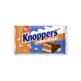 Knoppers Peanut Bar – 1 x 200g (5 tábla) – Rúd tejcsokoládé mogyorókrémmel, apróra vágott sózott földimogyoróval, karamellel és tejcsokoládéval