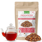 Ceai de fructe – 100 g Amestec aromat de fructe cu mere, hibiscus și scorțișoară – Pungă cu fermoar, aproximativ 25 de cești – Fără aditivi, ambalat în Germania