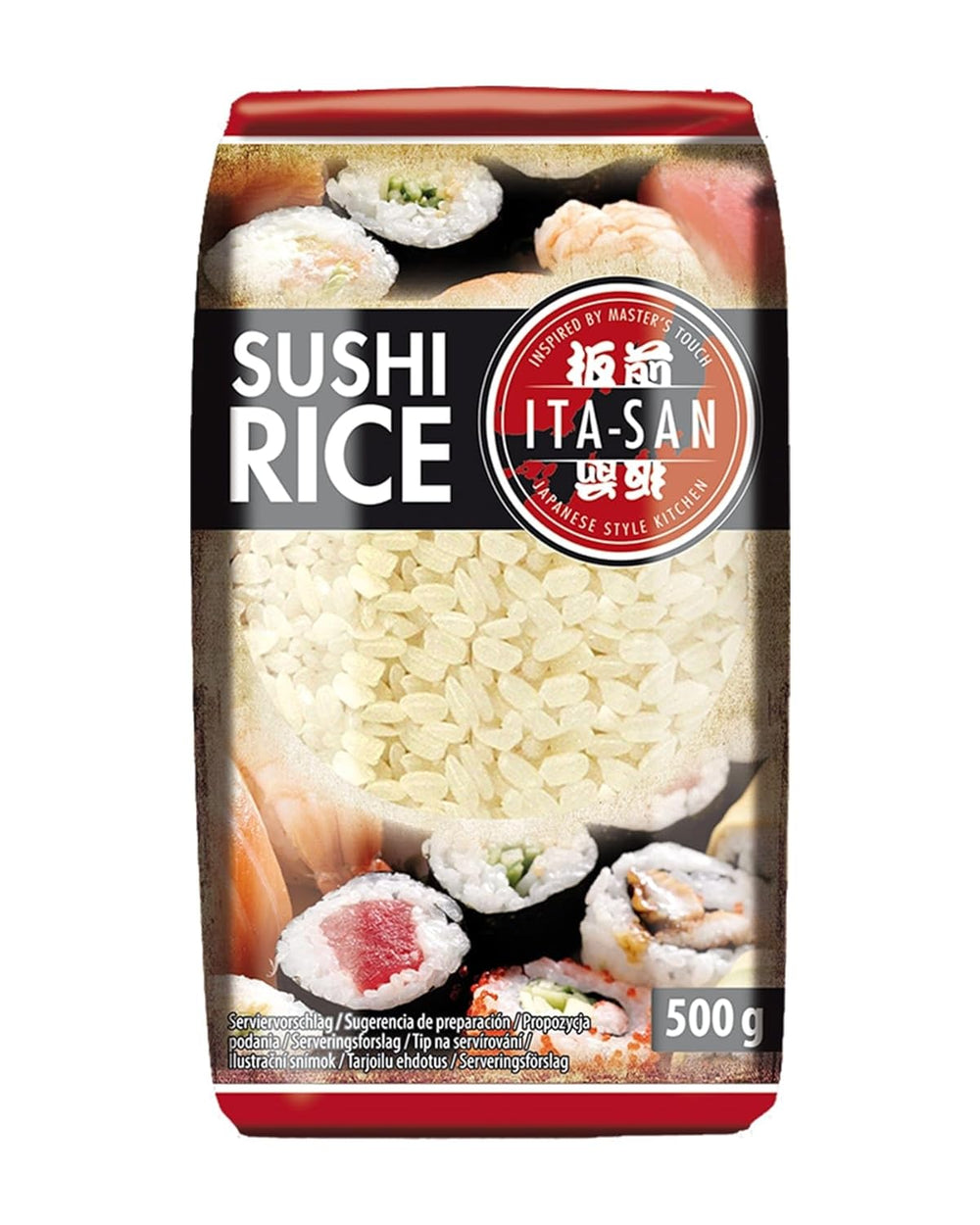 ITA-SAN sushi rizs, kerek szemű, kiváló minőségű, 100%-ban tiszta fajta, gyorsan és egyszerűen elkészíthető, vegán, halal, gluténmentes (1 x 500 g)