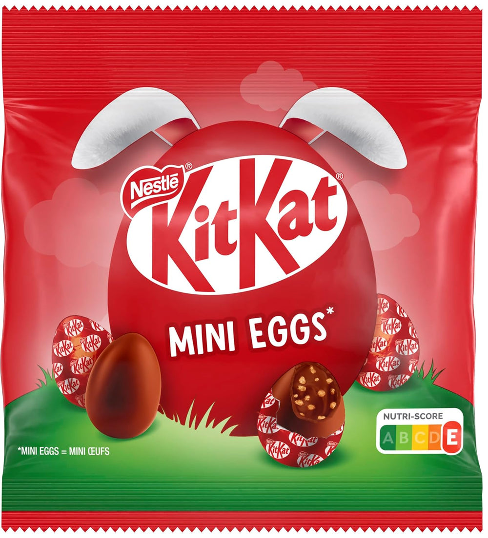 NESTLÉ Mini Eggs, ouă mici de ciocolată cu lapte cu umplutură cremoasă și bucăți crocante, 1 pachet (1 x 89g)