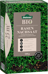 Dehner Bio Saatgut Rasen-Nachsaat, Hochwertige Saatgutmischung, Raschwüchsig / Schnellkeimend, 500 G, Für Ca. 25 M², Natur