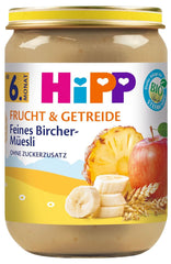 Hipp Pere-Banane cu biscuiți, pachet de 6 (6 X 190 grame) Mama si Copilul Naty Shop 6 x 190 grame Muesli de mesteacăn