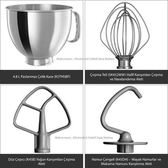 KitchenAid Artisan 5KSM125EER edénykeverő, 300W, 4,8L Naty Shop