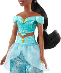 Jucărie Mattel Disney Princess, păpușă mobilă Jasmine Fashion cu haine și accesorii strălucitoare, inspirată de filmul Disney, cadou pentru copii, HLW12 Papusi Naty Shop