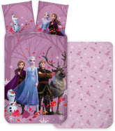 Lenjerie de pat pentru copii, reversibilă, 100% bumbac, Frozen, Elsa, Anna, Kristof, Sven și Olaf Lenjerie de pat - copii Naty Shop Default Title