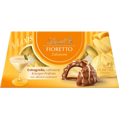 Lindt csokoládé | FIORETTO Zabaione ajándékkészlet | 138g | 6 db tejcsokoládé praliné Zabaione szarvasgombás töltelékkel és ropogós feltéttel, alkohol tartalommal | Csokoládé ajándék