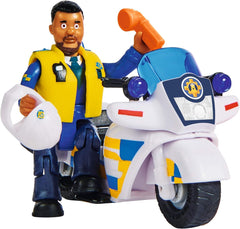 Simba 109251092 - Rendőr motorkerékpár Fireman Sam, Malcolm figurával, Kiegészítőkkel, 12. évad, 3 éves kortól Akciófigurák Naty Shop