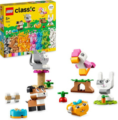 LEGO Classic Creative Animals Színes tégladobozos építőkockás állatfigurák Kutya, macska, nyúl, hörcsög és madár építőjáték fiúknak és lányoknak 5 éves 11034 építőkészlet Besuche den LEGO-Store Single